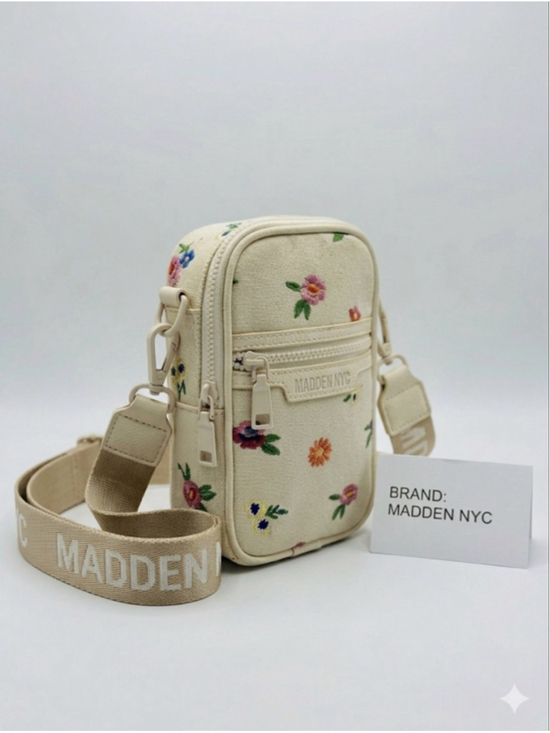 Madden NYC Handbags - Madden NYC Floral Embroidered Crossbody Bag One Size Beige Multicolor